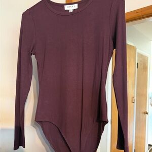 Gilli Long Sleeve Ribbed Bodysuit - Deep Purple
